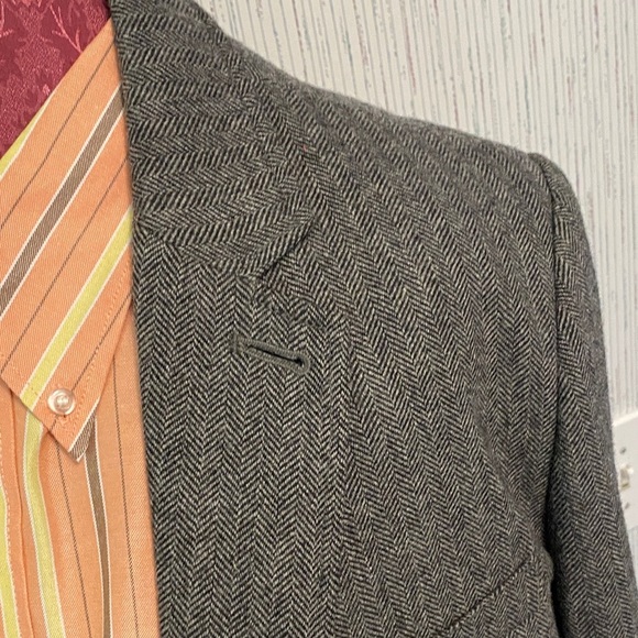 Gap Men's Blazer Large Herringbone Wool Blend Jacket 2 Button Sport Coat 42-44 - Picture 15 of 15